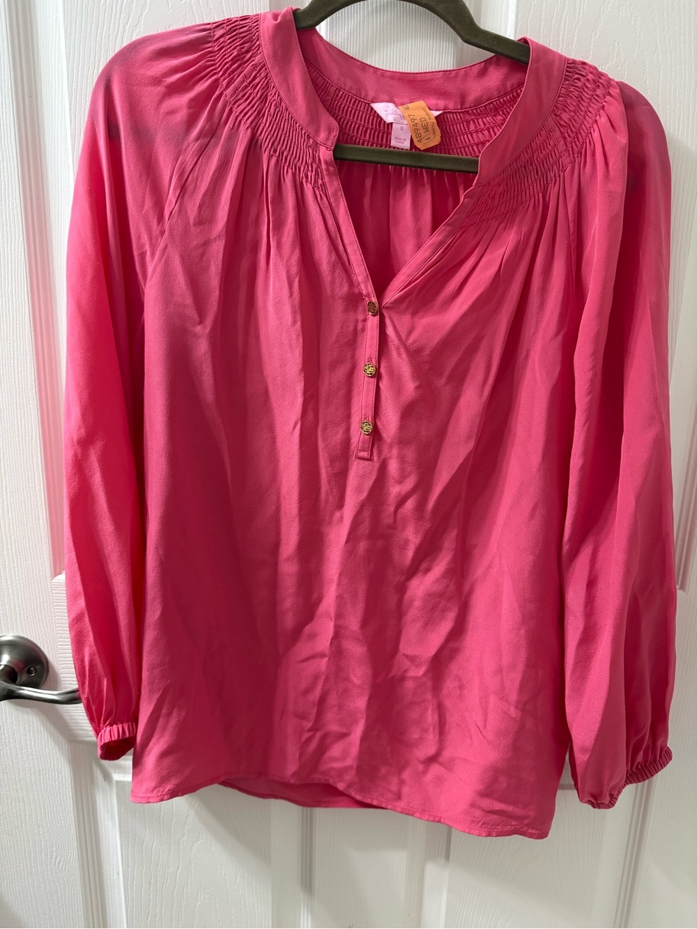 Lilly Pulitzer pink Elsa Blouse- 100% silk